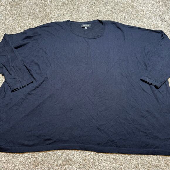 Eskandar Round Crew Neck Long Sleeve Cashmere Top - Picture 2 of 9